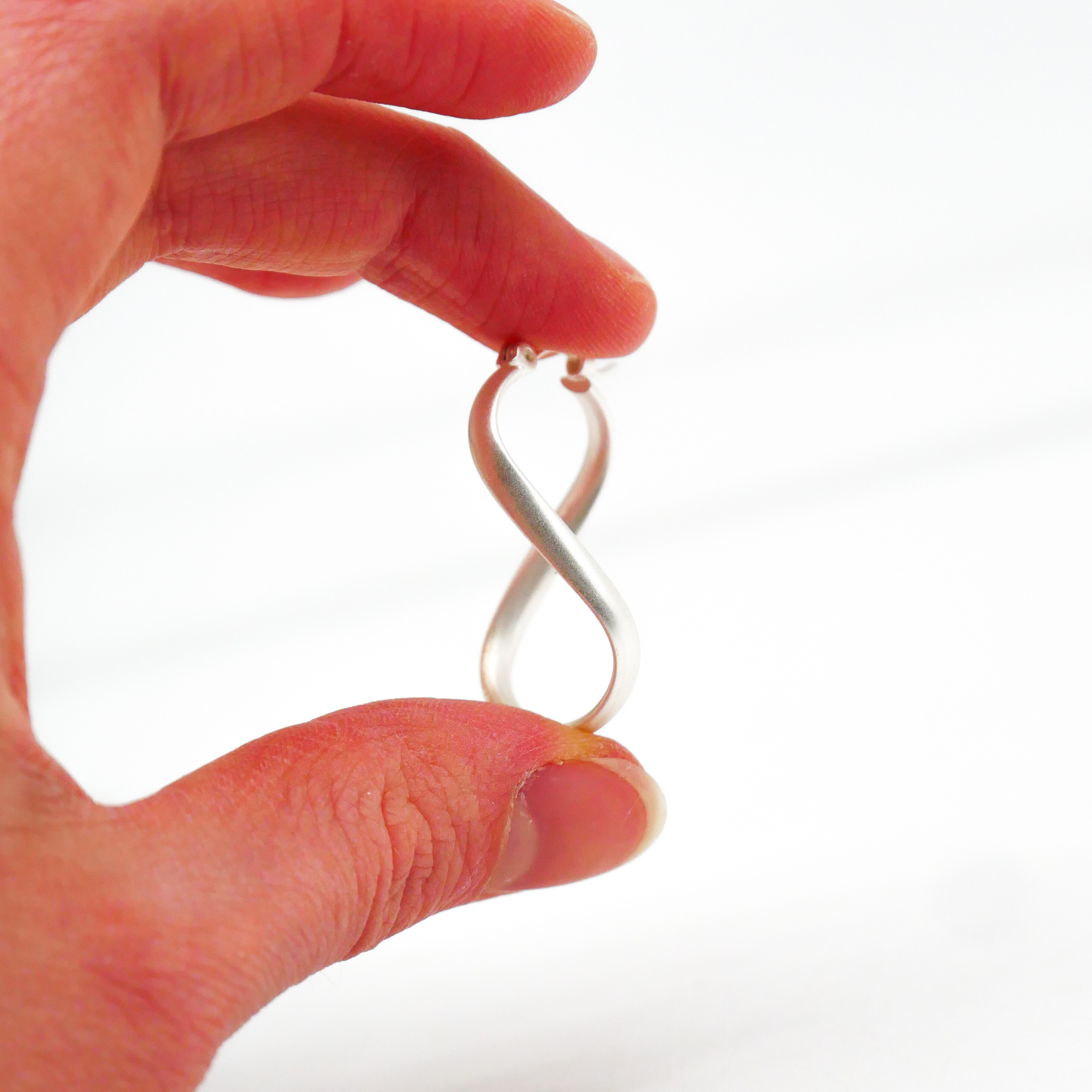 "Circle", creole earring "Wave" silver Ø approx. 28 x 20 mm