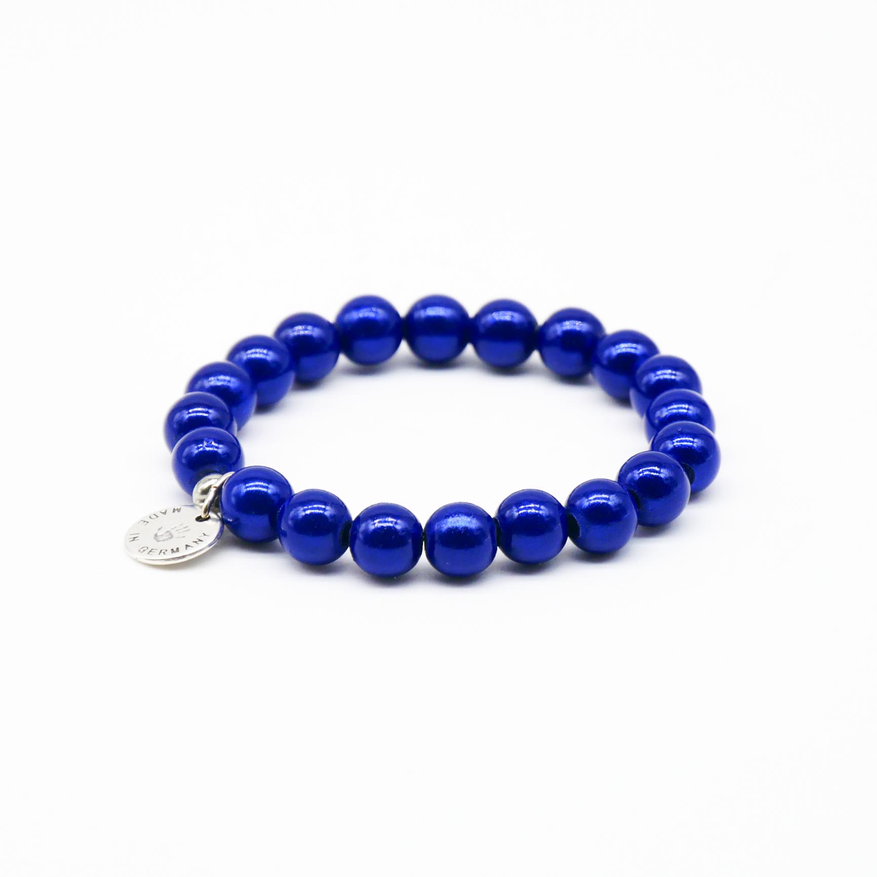 "Summer Feeling", elastisches Armband, ø 10mm Perlen, Miracle Beads, blau